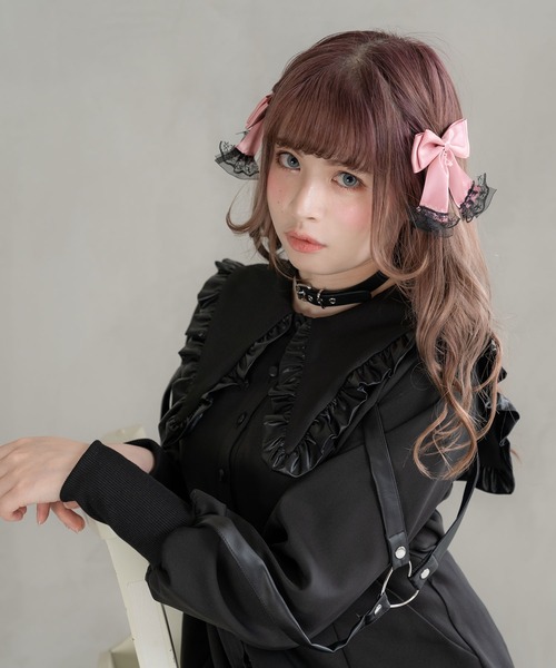 DearMyLove（ディアマイラブ）の「十字架レースフリルツインリボンクリップ（その他ヘアアクセサリー・レディース・ホワイト/レッド/ピンク/ホワイト系その他/ピンク系その他/ピンク系その他2/ブラック系その他2/ブラック系その他/ホワイト系その他2/ブラック・FREE）」の8枚目の写真