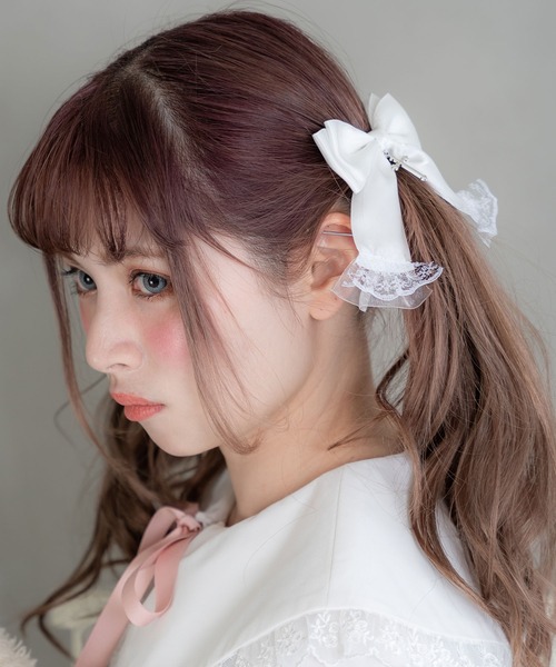 DearMyLove（ディアマイラブ）の「十字架レースフリルツインリボンクリップ（その他ヘアアクセサリー・レディース・ホワイト/レッド/ピンク/ホワイト系その他/ピンク系その他/ピンク系その他2/ブラック系その他2/ブラック系その他/ホワイト系その他2/ブラック・FREE）」の11枚目の写真