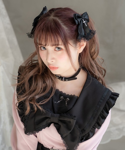 DearMyLove（ディアマイラブ）の「十字架レースフリルツインリボンクリップ（その他ヘアアクセサリー・レディース・ホワイト/レッド/ピンク/ホワイト系その他/ピンク系その他/ピンク系その他2/ブラック系その他2/ブラック系その他/ホワイト系その他2/ブラック・FREE）」の14枚目の写真