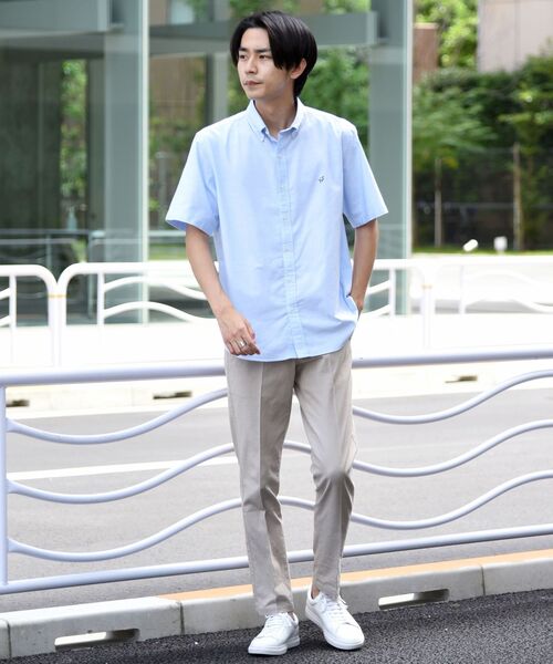 SHIPS(シップス)の「【WEB限定】SHIPS: 〈吸水速乾〉 COOLMAX(R) オックスフォード ボタンダウン ショートスリーブ シャツ(シャツ/ブラウス・メンズ・ホワイト/ブルー・SMALL/MEDIUM/LARGE/X-LARGE/XX-LARGE)」の18枚目の写真
