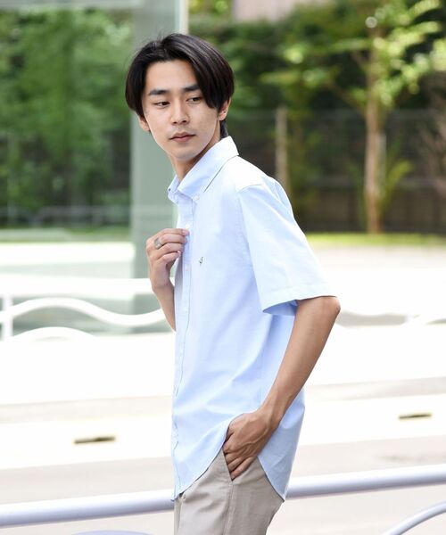 SHIPS(シップス)の「【WEB限定】SHIPS: 〈吸水速乾〉 COOLMAX(R) オックスフォード ボタンダウン ショートスリーブ シャツ(シャツ/ブラウス・メンズ・ホワイト/ブルー・SMALL/MEDIUM/LARGE/X-LARGE/XX-LARGE)」の12枚目の写真
