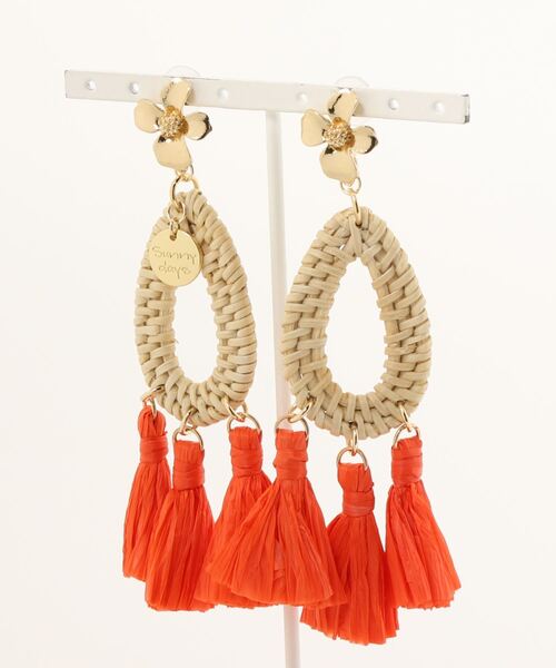 tone（トーン）の「【Sunny days】Bali drop perce（ピアス（両耳用）・レディース・ダークパープル/ライトパープル/フューシャピンク/チェリーピンク/スモーキーグリーン系/ホワイト/オレンジ・FREE）」の7枚目の写真