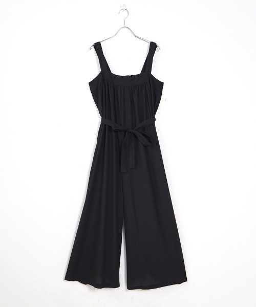 Bab(バブ)の「【WEB限定】ワイドシルエットサロペット(サロペット/オーバーオール・レディース・ブラック/ベージュ/ブラウン・FREE)」の9枚目の写真