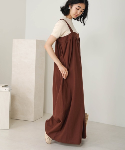 Bab(バブ)の「【WEB限定】ワイドシルエットサロペット(サロペット/オーバーオール・レディース・ブラック/ベージュ/ブラウン・FREE)」の20枚目の写真