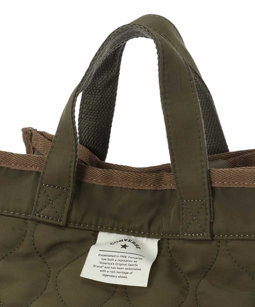 CONVERSE(コンバース)の「CONVERSE QUILTING PIPING SQUARE 2WAY TOTE BAG(トートバッグ・レディース・ベージュ/カーキ/ブラック・FREE)」の16枚目の写真