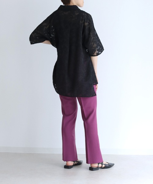 Lant Kalte（ラントカルテ）の「【Lant Kalte】ジャガードレースルーズシャツ（シャツ/ブラウス・レディース・ホワイト/ブラック/ブルー・MEDIUM）」の20枚目の写真