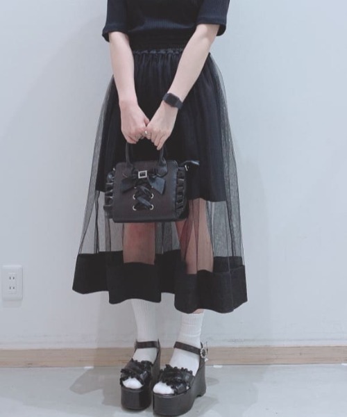 WEGO(ウィゴー)の「WEGO/クロスフリル厚底サンダル(サンダル・レディース・ブラック・MEDIUM/LARGE)」の10枚目の写真