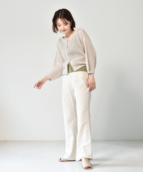RETRO GIRL(レトロガール)の「ハイウエストフレアパンツ(デニムパンツ・レディース・ケミカルウォッシュ/ブラック/オフホワイト/インディゴブルー・FREE)」の20枚目の写真