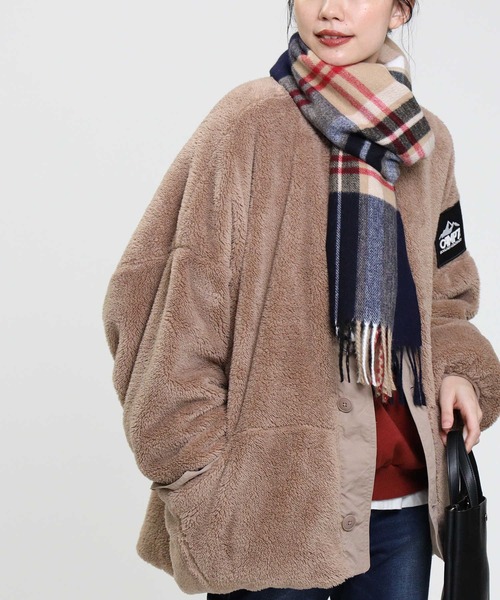 CAMP7(キャンプセブン)の「【CAMP7】切り替えボアブルゾン(その他アウター・レディース・ホワイト/ベージュ/ダークグレー・L)」の3枚目の写真