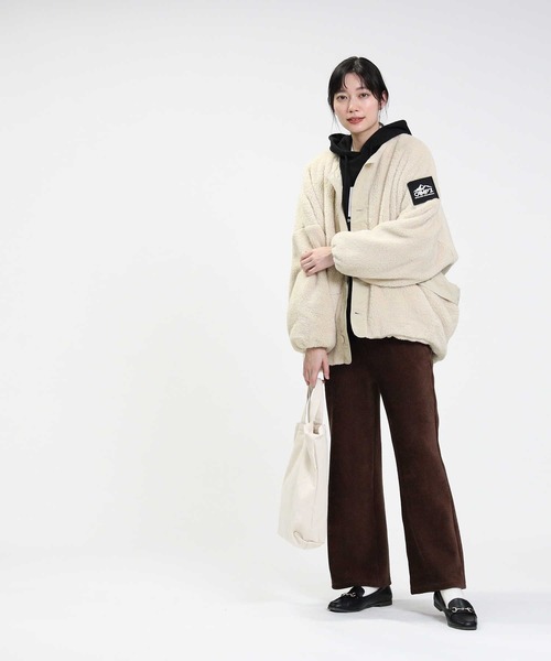 CAMP7(キャンプセブン)の「【CAMP7】切り替えボアブルゾン(その他アウター・レディース・ホワイト/ベージュ/ダークグレー・L)」の4枚目の写真