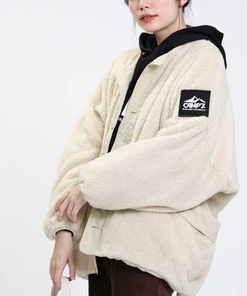 CAMP7(キャンプセブン)の「【CAMP7】切り替えボアブルゾン(その他アウター・レディース・ホワイト/ベージュ/ダークグレー・L)」の5枚目の写真