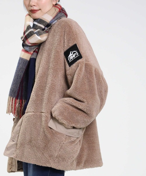 CAMP7(キャンプセブン)の「【CAMP7】切り替えボアブルゾン(その他アウター・レディース・ホワイト/ベージュ/ダークグレー・L)」の15枚目の写真