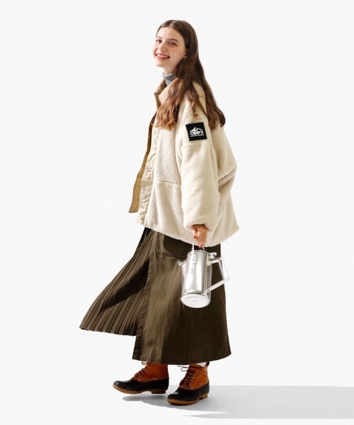 CAMP7(キャンプセブン)の「【CAMP7】切り替えボアブルゾン(その他アウター・レディース・ホワイト/ベージュ/ダークグレー・L)」の18枚目の写真