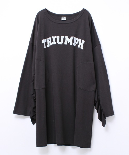 RNA（アールエヌエー）の「M1712 フリルデコワッフルワンピース（チュニック・レディース・ブラック/ブルー/キナリ・MEDIUM）」の2枚目の写真