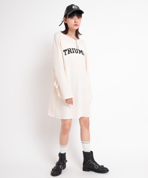 RNA（アールエヌエー）の「M1712 フリルデコワッフルワンピース（チュニック・レディース・ブラック/ブルー/キナリ・MEDIUM）」の13枚目の写真