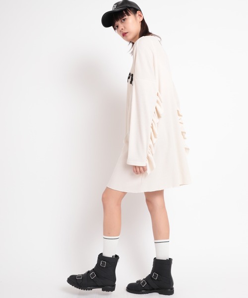 RNA（アールエヌエー）の「M1712 フリルデコワッフルワンピース（チュニック・レディース・ブラック/ブルー/キナリ・MEDIUM）」の14枚目の写真