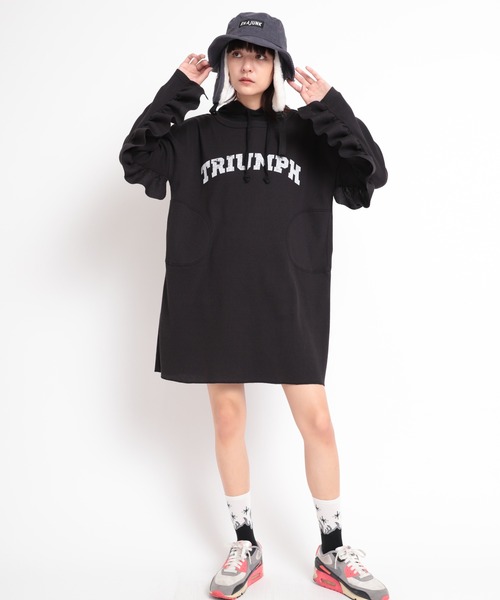 RNA（アールエヌエー）の「M1712 フリルデコワッフルワンピース（チュニック・レディース・ブラック/ブルー/キナリ・MEDIUM）」の22枚目の写真