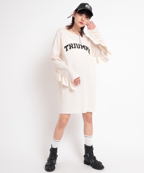 RNA（アールエヌエー）の「M1712 フリルデコワッフルワンピース（チュニック・レディース・ブラック/ブルー/キナリ・MEDIUM）」の7枚目の写真