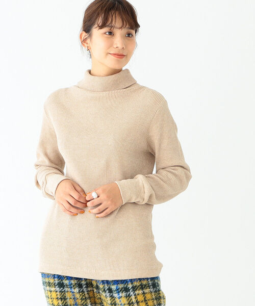 BEAMS BOY（ビームスボーイ）の「BEAMS BOY / ヘビー サーマル タートルネック（Tシャツ/カットソー・レディース・ブラック/ベージュ/オフホワイト・ONE SIZE）」の3枚目の写真