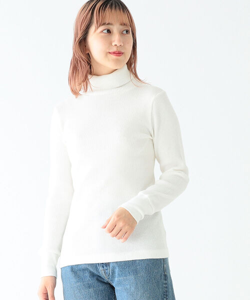 BEAMS BOY（ビームスボーイ）の「BEAMS BOY / ヘビー サーマル タートルネック（Tシャツ/カットソー・レディース・ブラック/ベージュ/オフホワイト・ONE SIZE）」の8枚目の写真
