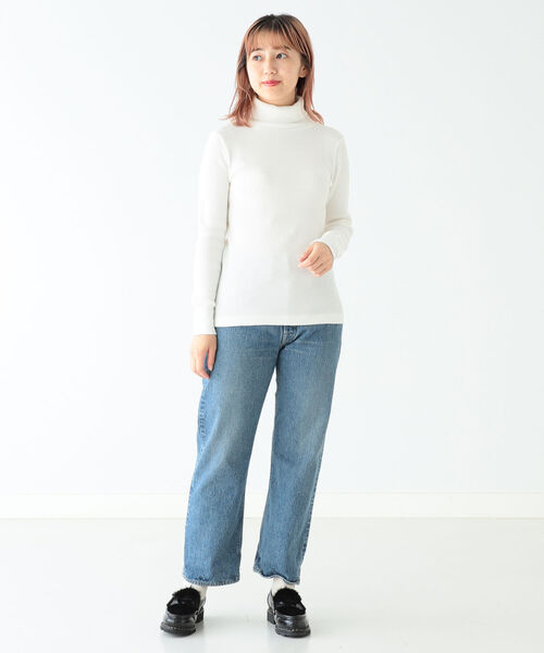 BEAMS BOY（ビームスボーイ）の「BEAMS BOY / ヘビー サーマル タートルネック（Tシャツ/カットソー・レディース・ブラック/ベージュ/オフホワイト・ONE SIZE）」の9枚目の写真