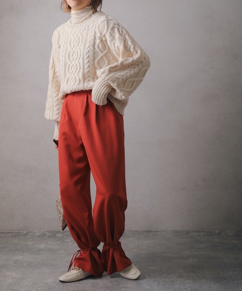 ap retro（アプレトロ）の「ケーブル編みパフスリーブニット（ニット/セーター・レディース・ブラック/ブルー/イエロー/アイボリー・FREE）」の13枚目の写真