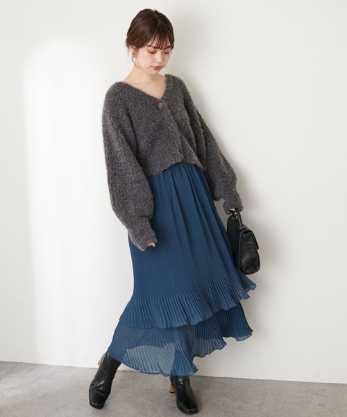 natural couture（ナチュラルクチュール）の「ティアード消しプリーツスカート（スカート・レディース・ブルー/モカ/クリーム・FREE）」の17枚目の写真