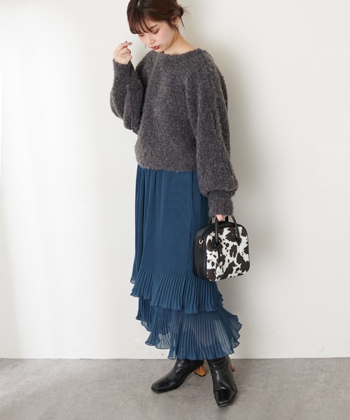 natural couture（ナチュラルクチュール）の「ティアード消しプリーツスカート（スカート・レディース・ブルー/モカ/クリーム・FREE）」の18枚目の写真