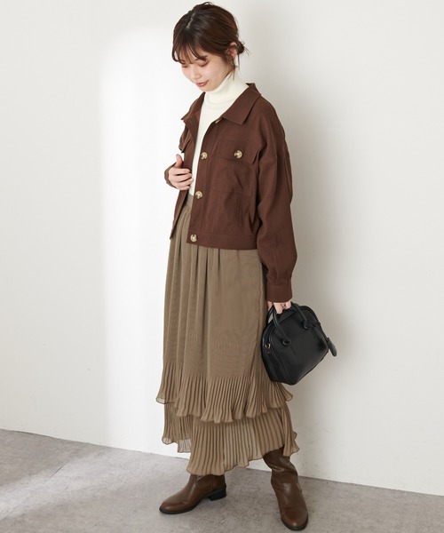 natural couture（ナチュラルクチュール）の「ティアード消しプリーツスカート（スカート・レディース・ブルー/モカ/クリーム・FREE）」の8枚目の写真