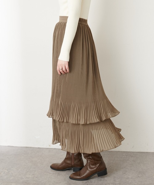 natural couture（ナチュラルクチュール）の「ティアード消しプリーツスカート（スカート・レディース・ブルー/モカ/クリーム・FREE）」の21枚目の写真