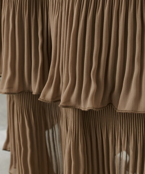 natural couture（ナチュラルクチュール）の「ティアード消しプリーツスカート（スカート・レディース・ブルー/モカ/クリーム・FREE）」の9枚目の写真