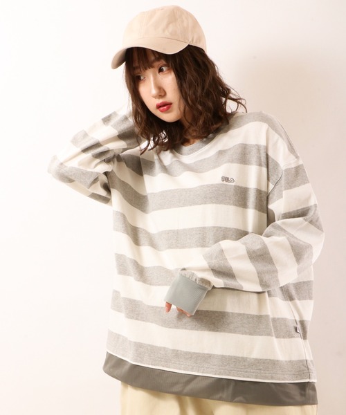 FILA HERITAGE(フィラヘリテージ)の「FILA ラガーボーダー 長袖シャツ(Tシャツ/カットソー・メンズ・ホワイト・M/L/XL)」の3枚目の写真