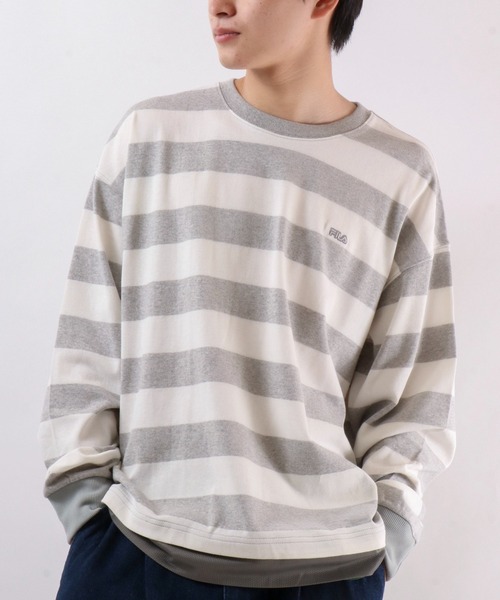 FILA HERITAGE(フィラヘリテージ)の「FILA ラガーボーダー 長袖シャツ(Tシャツ/カットソー・メンズ・ホワイト・M/L/XL)」の16枚目の写真