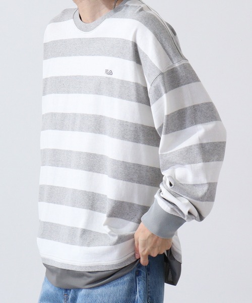 FILA HERITAGE(フィラヘリテージ)の「FILA ラガーボーダー 長袖シャツ(Tシャツ/カットソー・メンズ・ホワイト・M/L/XL)」の12枚目の写真
