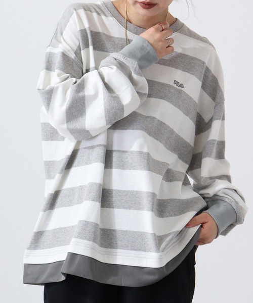 FILA HERITAGE(フィラヘリテージ)の「FILA ラガーボーダー 長袖シャツ(Tシャツ/カットソー・メンズ・ホワイト・M/L/XL)」の6枚目の写真