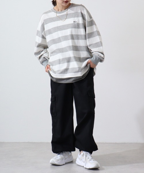 FILA HERITAGE(フィラヘリテージ)の「FILA ラガーボーダー 長袖シャツ(Tシャツ/カットソー・メンズ・ホワイト・M/L/XL)」の10枚目の写真