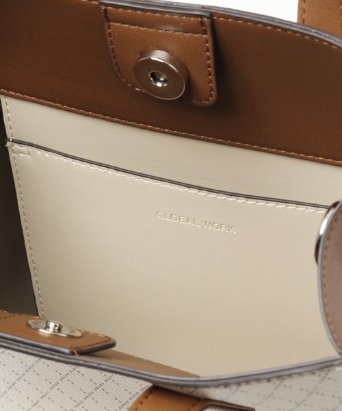 GLOBAL WORK(グローバルワーク)の「モノグラム2WAYトート/218058(トートバッグ・レディース・ブラック/ブラウン/ダークブラウン・FREE)」の18枚目の写真