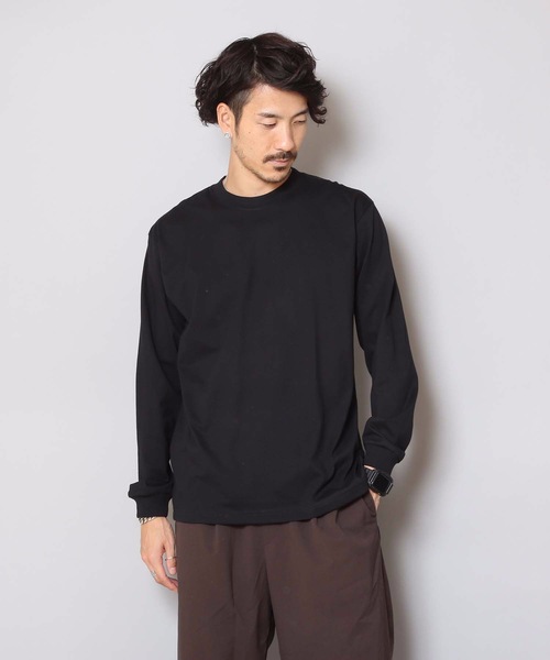 HANES（ヘインズ）の「【HANES/ヘインズ】【2枚セット】BEEFY ビーフィー ロングスリーブTシャツ 2枚組 ロンT ヘビーウェイト 厚手で透けない 1枚着・インナー兼用 ユニセックス（Tシャツ/カットソー・メンズ・グレー/ネイビー/ホワイト/チャコールグレー/ブラック・LARGE/X-LARGE/MEDIUM/X-SMALL/SMALL）」の21枚目の写真