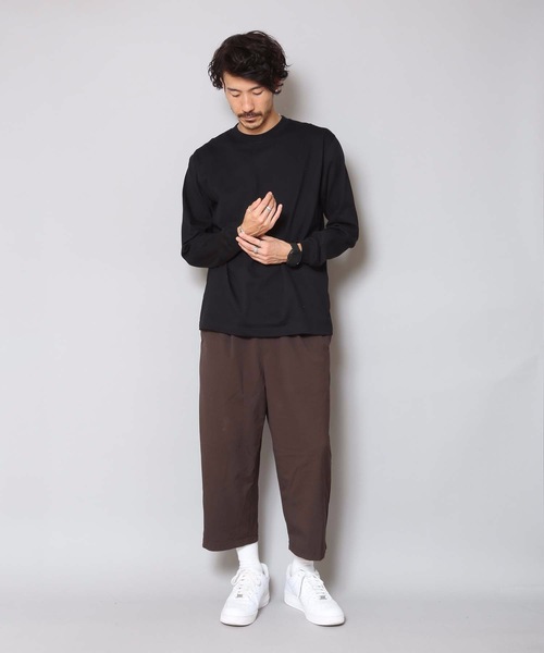 HANES（ヘインズ）の「【HANES/ヘインズ】【2枚セット】BEEFY ビーフィー ロングスリーブTシャツ 2枚組 ロンT ヘビーウェイト 厚手で透けない 1枚着・インナー兼用 ユニセックス（Tシャツ/カットソー・メンズ・グレー/ネイビー/ホワイト/チャコールグレー/ブラック・LARGE/X-LARGE/MEDIUM/X-SMALL/SMALL）」の19枚目の写真