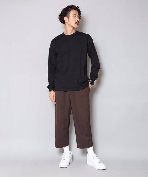 HANES（ヘインズ）の「【HANES/ヘインズ】【2枚セット】BEEFY ビーフィー ロングスリーブTシャツ 2枚組 ロンT ヘビーウェイト 厚手で透けない 1枚着・インナー兼用 ユニセックス（Tシャツ/カットソー・メンズ・グレー/ネイビー/ホワイト/チャコールグレー/ブラック・LARGE/X-LARGE/MEDIUM/X-SMALL/SMALL）」の20枚目の写真