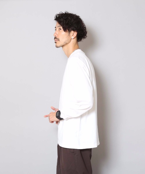 HANES（ヘインズ）の「【HANES/ヘインズ】【2枚セット】BEEFY ビーフィー ロングスリーブTシャツ 2枚組 ロンT ヘビーウェイト 厚手で透けない 1枚着・インナー兼用 ユニセックス（Tシャツ/カットソー・メンズ・グレー/ネイビー/ホワイト/チャコールグレー/ブラック・LARGE/X-LARGE/MEDIUM/X-SMALL/SMALL）」の7枚目の写真