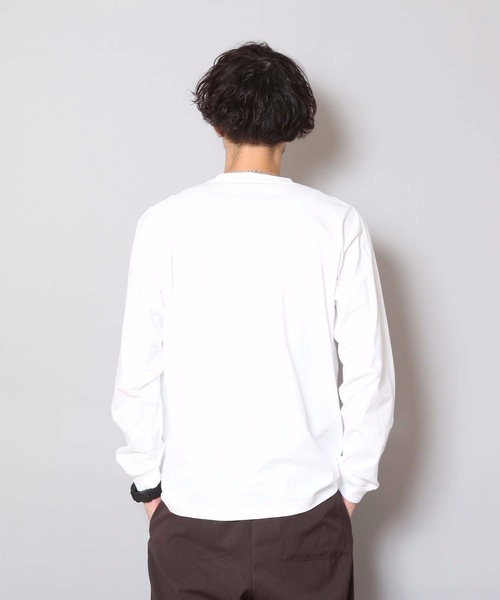 HANES（ヘインズ）の「【HANES/ヘインズ】【2枚セット】BEEFY ビーフィー ロングスリーブTシャツ 2枚組 ロンT ヘビーウェイト 厚手で透けない 1枚着・インナー兼用 ユニセックス（Tシャツ/カットソー・メンズ・グレー/ネイビー/ホワイト/チャコールグレー/ブラック・LARGE/X-LARGE/MEDIUM/X-SMALL/SMALL）」の8枚目の写真
