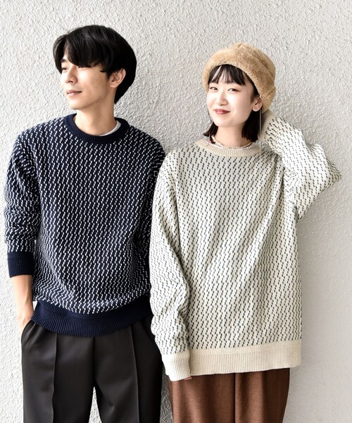 SHIPS（シップス）の「SHIPS:〈手洗い可能〉ノルウェー ジャガード クルーネックニット プルオーバー（ニット/セーター・メンズ・ブラウン/ネイビー/オリーブ・SMALL/X-LARGE/LARGE/MEDIUM）」の3枚目の写真