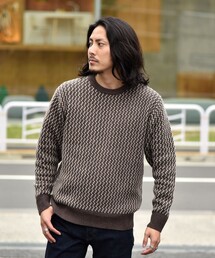 SHIPS:〈手洗い可能〉ノルウェー ジャガード クルーネックニット プルオーバー