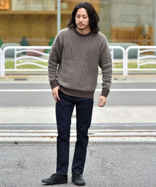 SHIPS（シップス）の「SHIPS:〈手洗い可能〉ノルウェー ジャガード クルーネックニット プルオーバー（ニット/セーター・メンズ・ブラウン/ネイビー/オリーブ・SMALL/X-LARGE/LARGE/MEDIUM）」の7枚目の写真