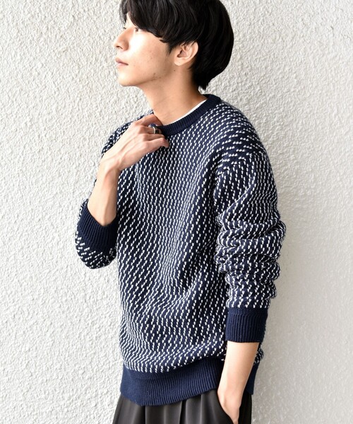 SHIPS（シップス）の「SHIPS:〈手洗い可能〉ノルウェー ジャガード クルーネックニット プルオーバー（ニット/セーター・メンズ・ブラウン/ネイビー/オリーブ・SMALL/X-LARGE/LARGE/MEDIUM）」の10枚目の写真