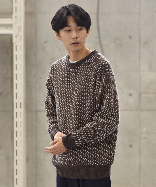 SHIPS（シップス）の「SHIPS:〈手洗い可能〉ノルウェー ジャガード クルーネックニット プルオーバー（ニット/セーター・メンズ・ブラウン/ネイビー/オリーブ・SMALL/X-LARGE/LARGE/MEDIUM）」の14枚目の写真