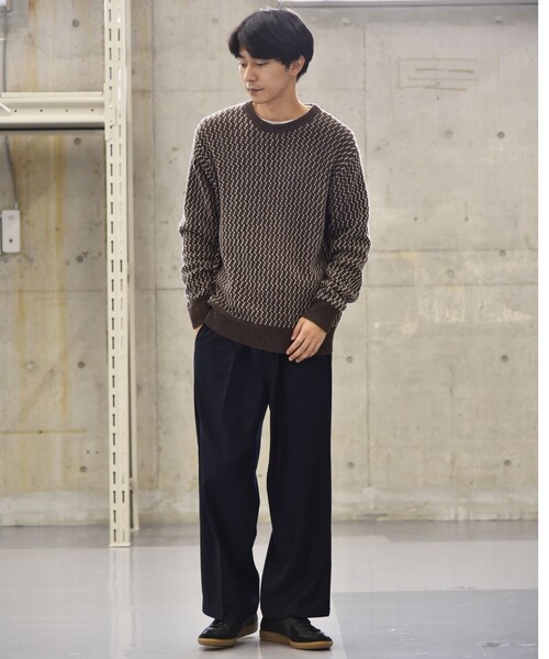 SHIPS（シップス）の「SHIPS:〈手洗い可能〉ノルウェー ジャガード クルーネックニット プルオーバー（ニット/セーター・メンズ・ブラウン/ネイビー/オリーブ・SMALL/X-LARGE/LARGE/MEDIUM）」の17枚目の写真