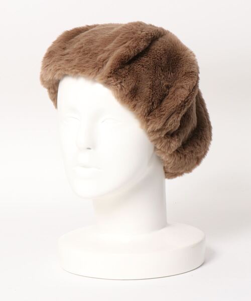 ehka sopo（エヘカソポ）の「エコファーベレー（ハンチング/ベレー帽・レディース・ブラック/ベージュ/モカ・ﾌﾘ-）」の5枚目の写真