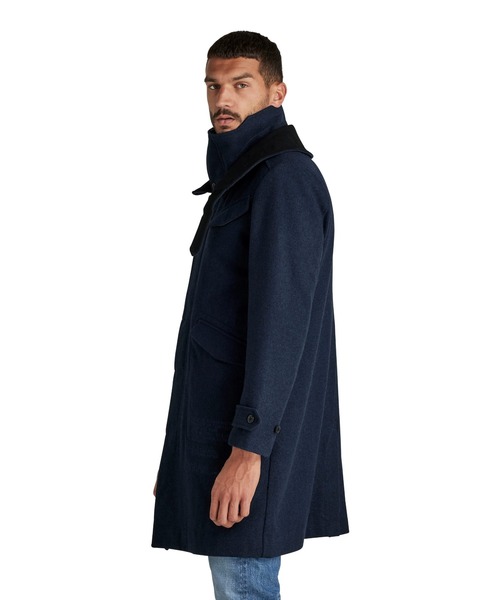 G-STAR（ジースター）の「LONG WOOL COAT/ウールコート（ステンカラーコート・メンズ・ブルー系その他・MEDIUM/X-SMALL/LARGE/SMALL）」の2枚目の写真